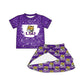 ( Moq 5 each style ) Baby Girl Toddler Tiger Team Sibling Purple Romper Dress Set 7.15