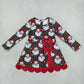 Baby Girls Kids Long Sleeves Christmas Santa Leopard Bows Scallop Dress Yoga Active Clothes RTS