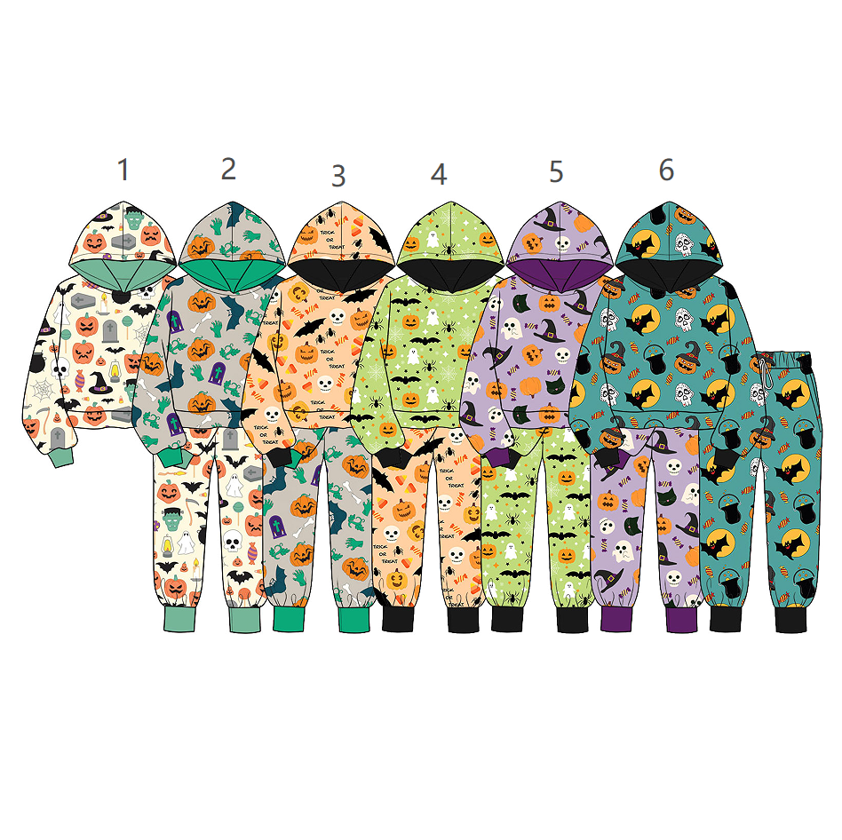 ( Moq 5 Each Style ) Sibling Baby Boys Kids Long Sleeves Pumpkins Halloween Hoodie Shirts Pants Sets Clothes