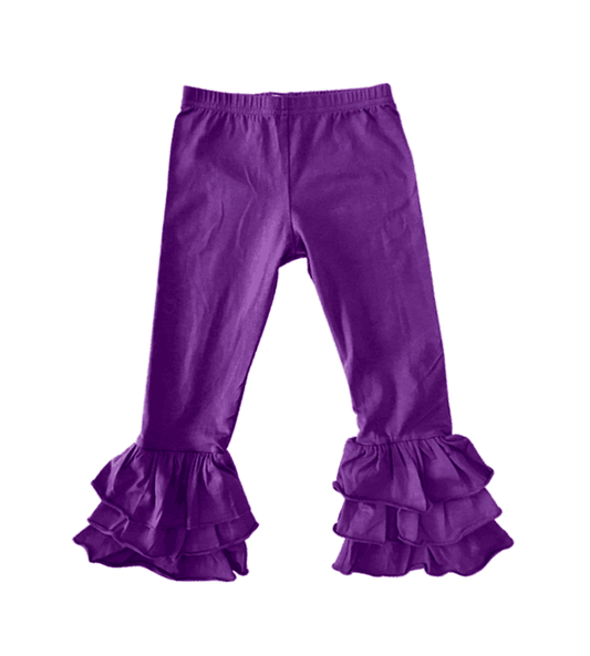 Baby Girl Purple Cotton Legging Ruffle Pants ( Moq 5 )