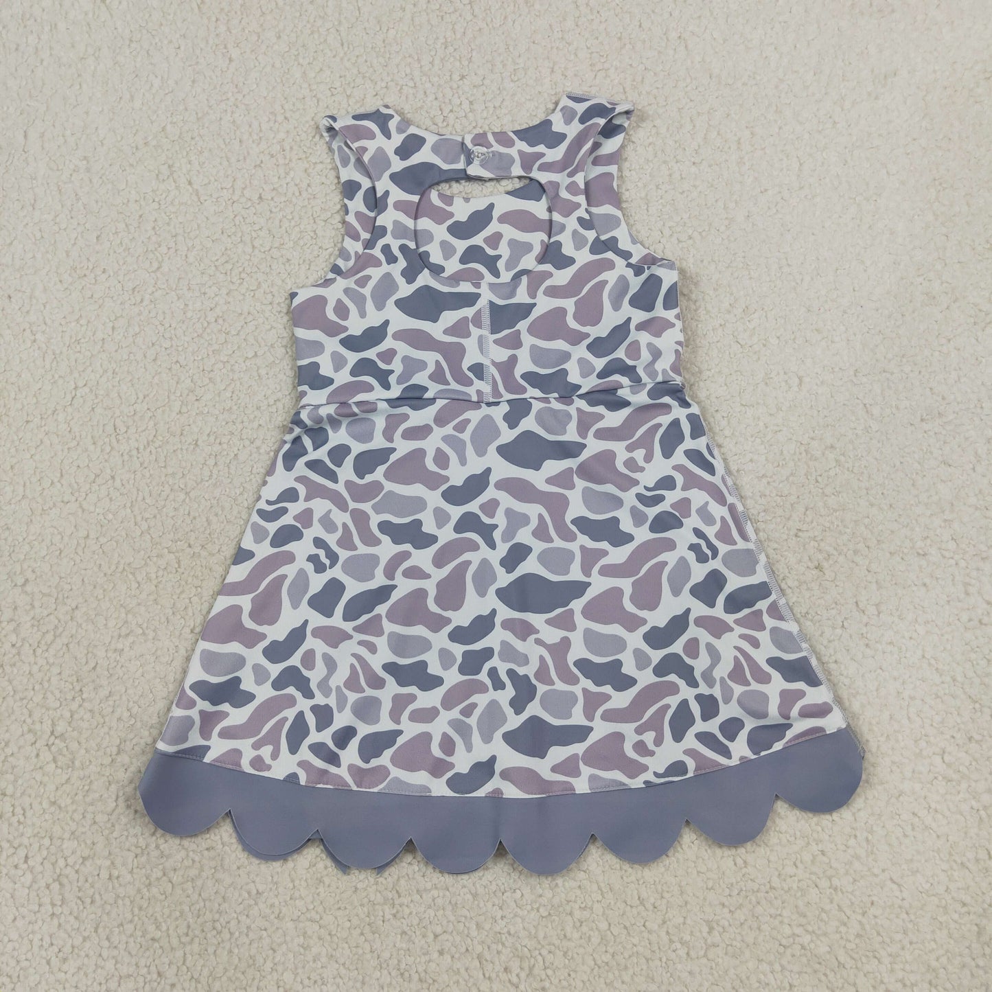 Baby Girls Kids Grey Camo Bows Shorts Scallop Dress Yoga Active Clothes RTS
