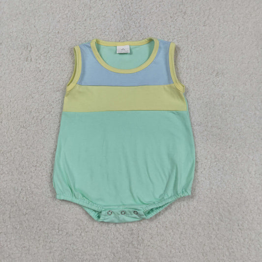 Baby Boys Kids Sleeveless Blue Yellow Green Bubble Summer Romper