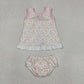 Baby Girls Kids Back Bow Floral Tops Ruffle Bummie Set Summer Clothes RTS