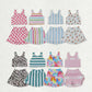 Girls Kids Sleeveless Vest Tops Yoga Athletic Skorts Set Sibling Clothes RTS