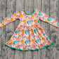 Baby Girl Long Sleeves Pumpkins Ruffle Fall Knee Length Dress RTS