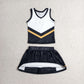 Baby Girls Kids Sleeveless Vest Black Skirt Shorts Set Yoga Active Team Clothes RTS