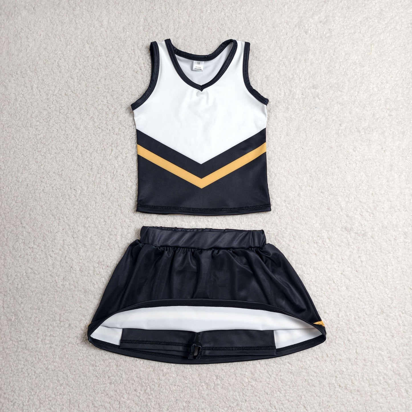 Baby Girls Kids Sleeveless Vest Black Skirt Shorts Set Yoga Active Team Clothes RTS