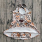Baby Girl Straps Bows Leopard Knee Length Yoga Active Dress