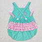 Baby Girl Embroidery Golf Green Bubble Ruffle One Piece Romper