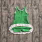 ( No moq ) Preorder Baby Girls Kids Sleeveless Shorts Scallop Green Dress Yoga Active Clothes