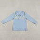 Baby Boys Blue Long Sleeves Golf Buttons Pullover Shirt RTS