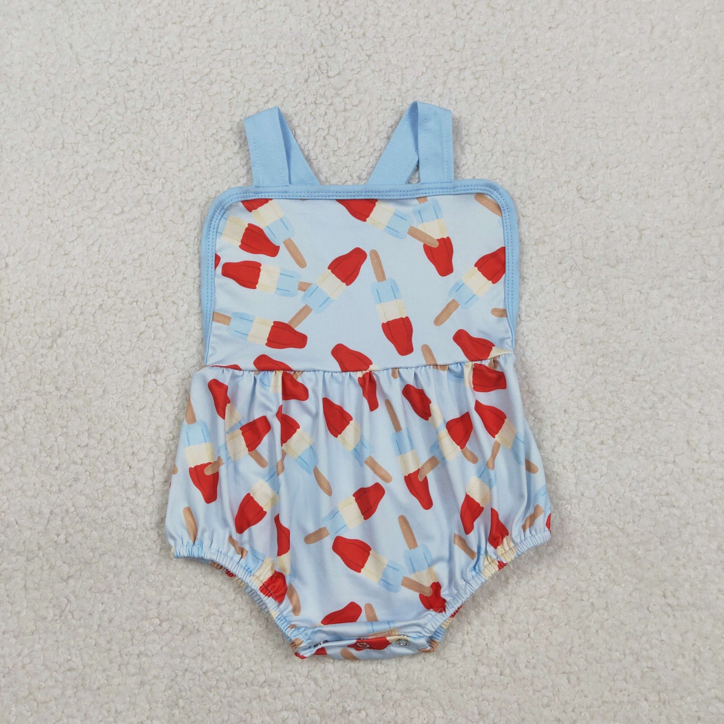 Baby Boys Short Sleeves Blue Shirt Popsicles Pockets Shorts 4th of July Clothes Set RTS