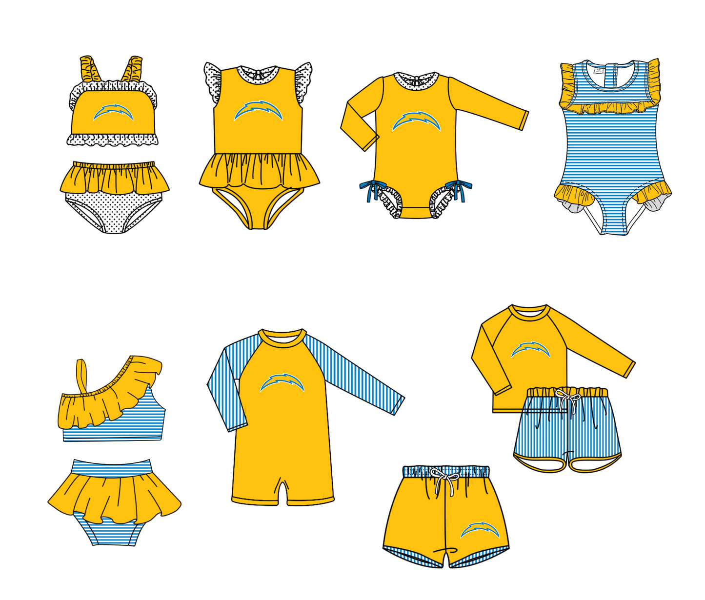 ( Moq 5 Each Style ) Baby Boys Girls Kids Team Sibling Orange Jumpsuits Sets Swimsuits Clothes