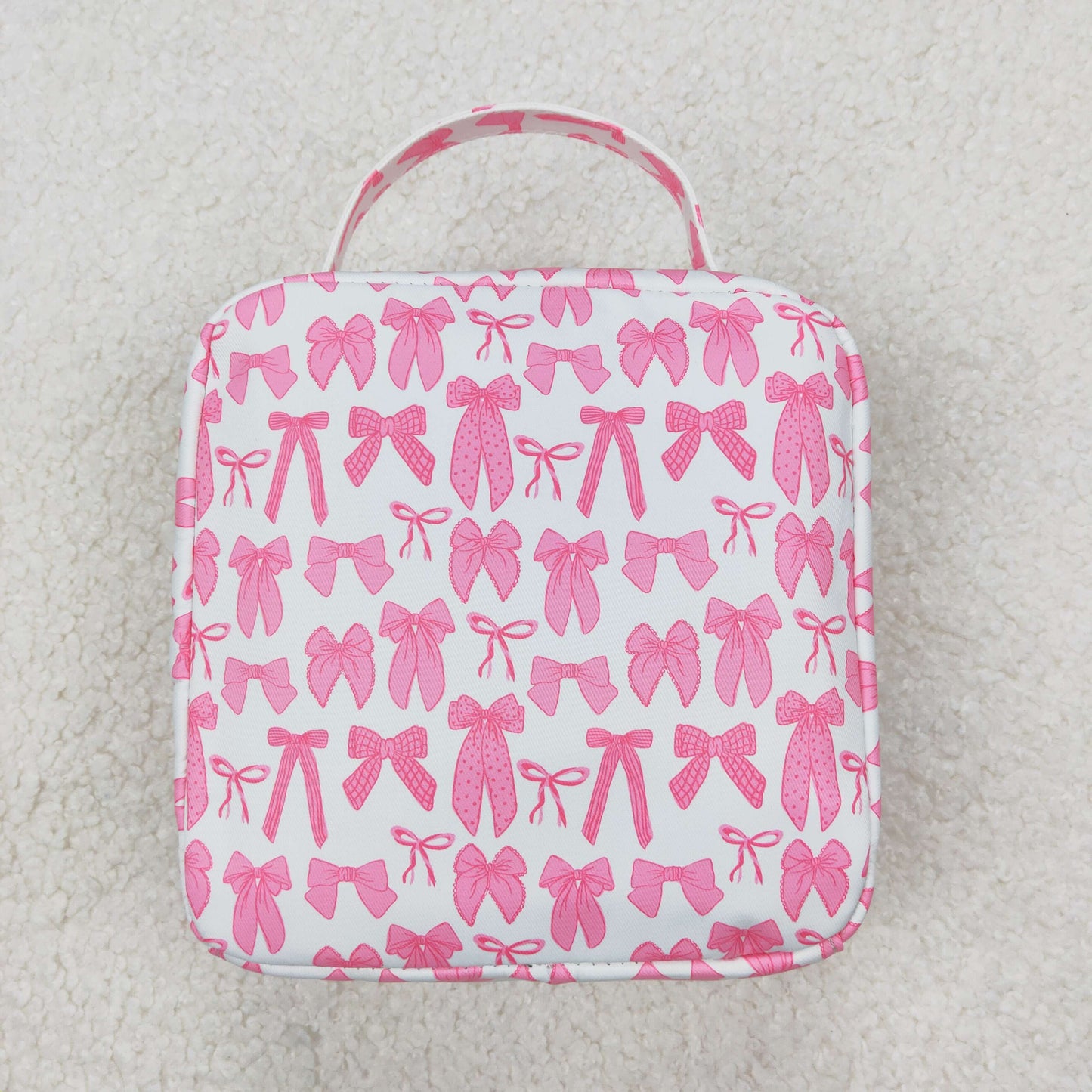 Baby Girl Kids Pink Bows Lunch Box Picnic Thermal Bag RTS