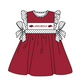 ( Moq 5 ) Baby Girls Toddler Dots Short Sleeves Bows Team Pigs Knee Length Dress