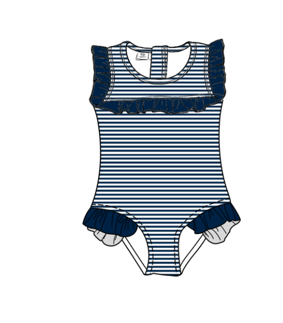 ( Moq 5 Each Style ) Baby Boys Girls Kids Team Sibling Jumpsuits Sets Swimsuits Navy Clothes
