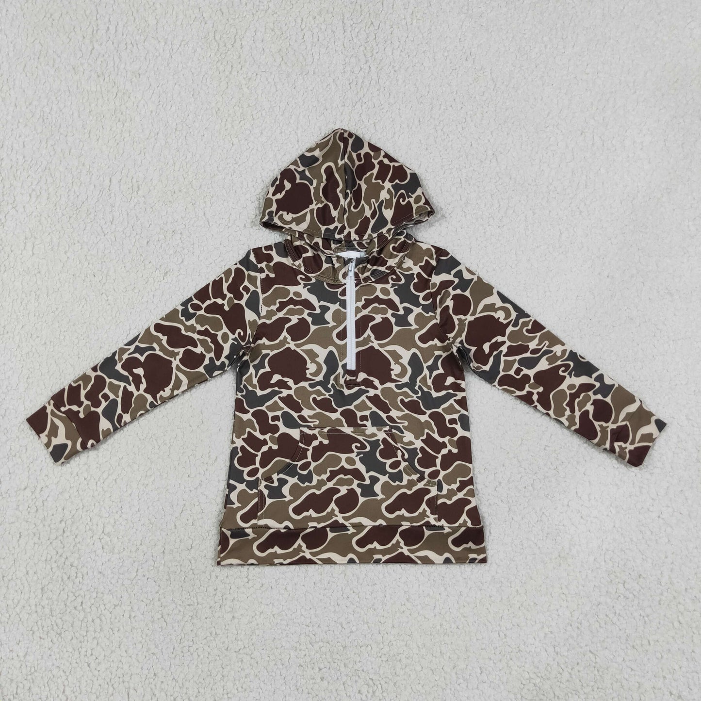 Sibling Baby Boys Kids Long Sleeves Camo Hoodie Pockets Zipper Pullovers Shirts Clothes RTS