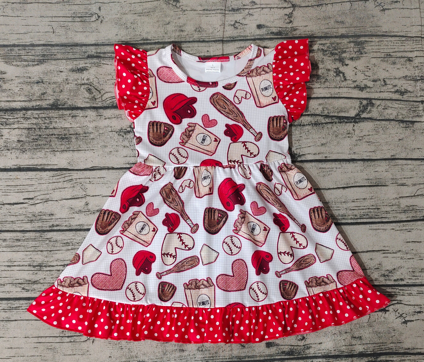 No moq Pre-order GSD0708 Baby Girl Baseball Dress