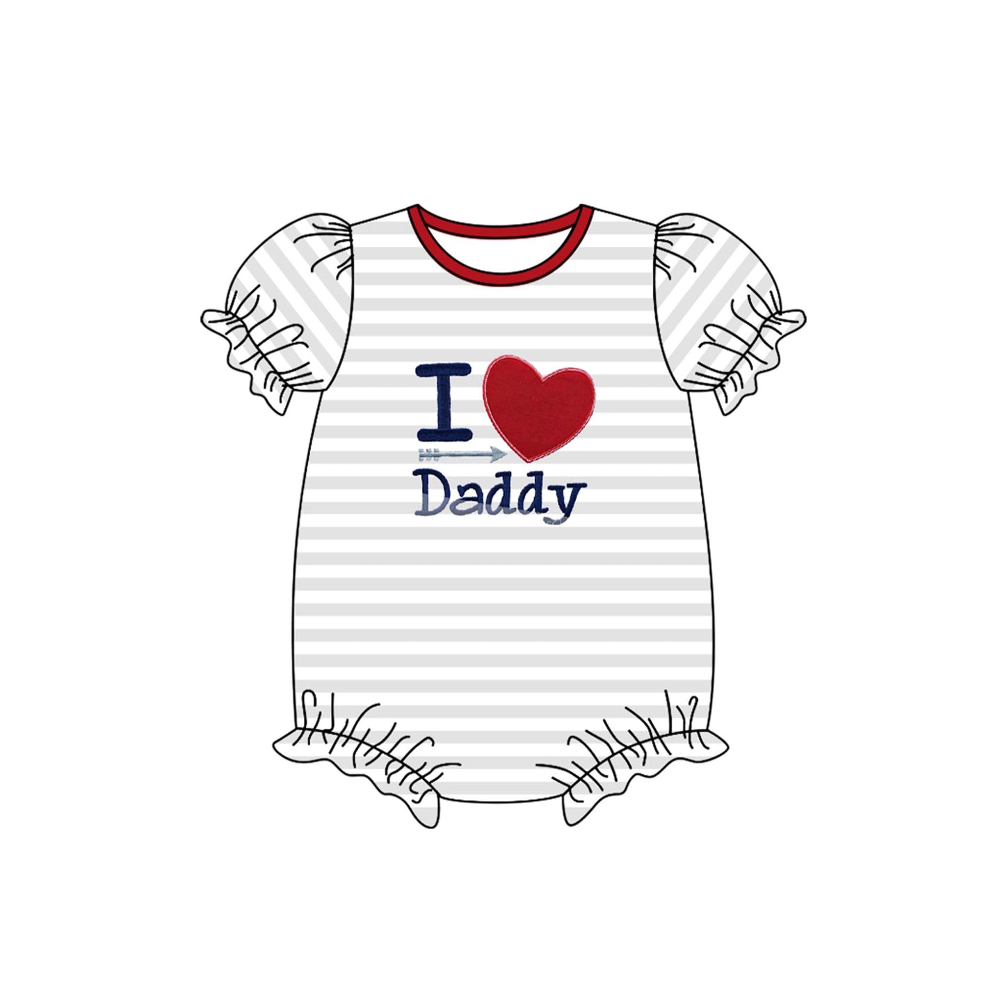 Moq 3 Pre-order SR0771 Baby Girl I Love Daddy One Piece Romper