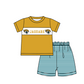 ( Moq 5 ) Baby Boys Toddler Short Sleeves Tops Stripes Shorts Team Summer Set