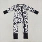 Baby Girl Kids Long Sleeves Black Bows Zipper Romper RTS