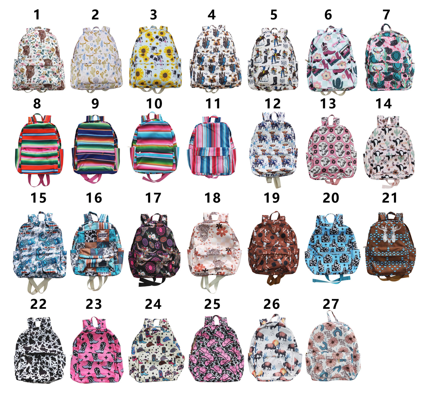 Baby Boy Girl Kids Western Sibling Backpack Bags