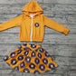 Baby Girl Toddler Yellow Zipper Hoodie Tops Stars Skirt Shorts Team Set Moq 5