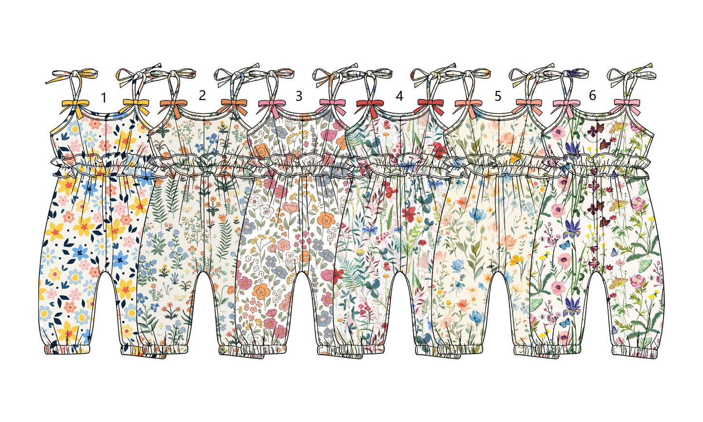 ( Moq 5 Each Style ) Sibling Baby Girls Kids Straps Floral Pants Jumpsuits