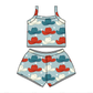 ( Moq 5 ) Preorder Baby Girls Straps Hats Stars Tops Shorts 4th of July Set Clothes