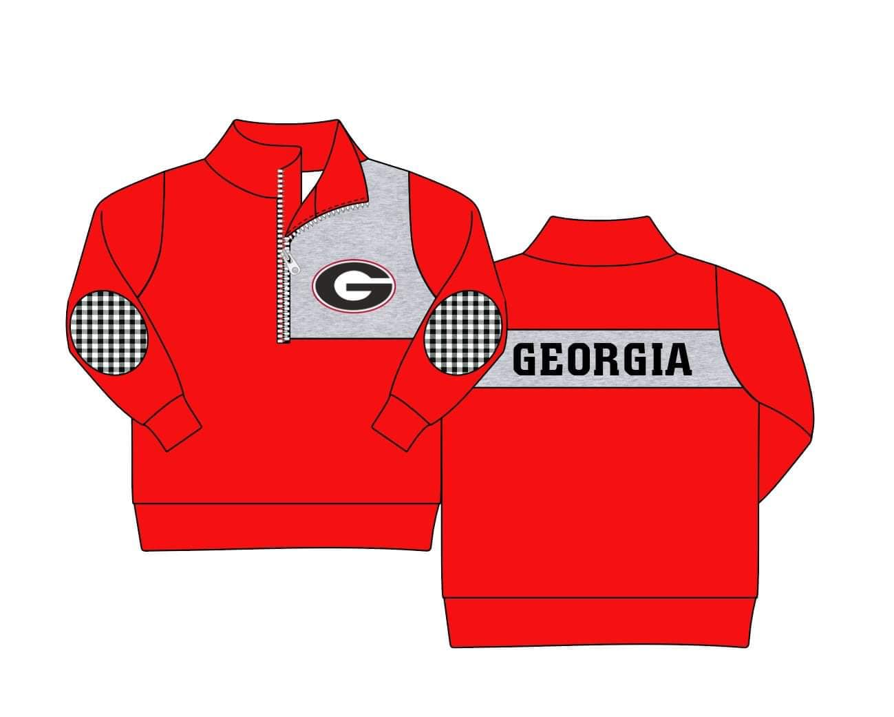 Baby Boy Red Long Sleeves Zipper Shirt Team Tops Moq 5