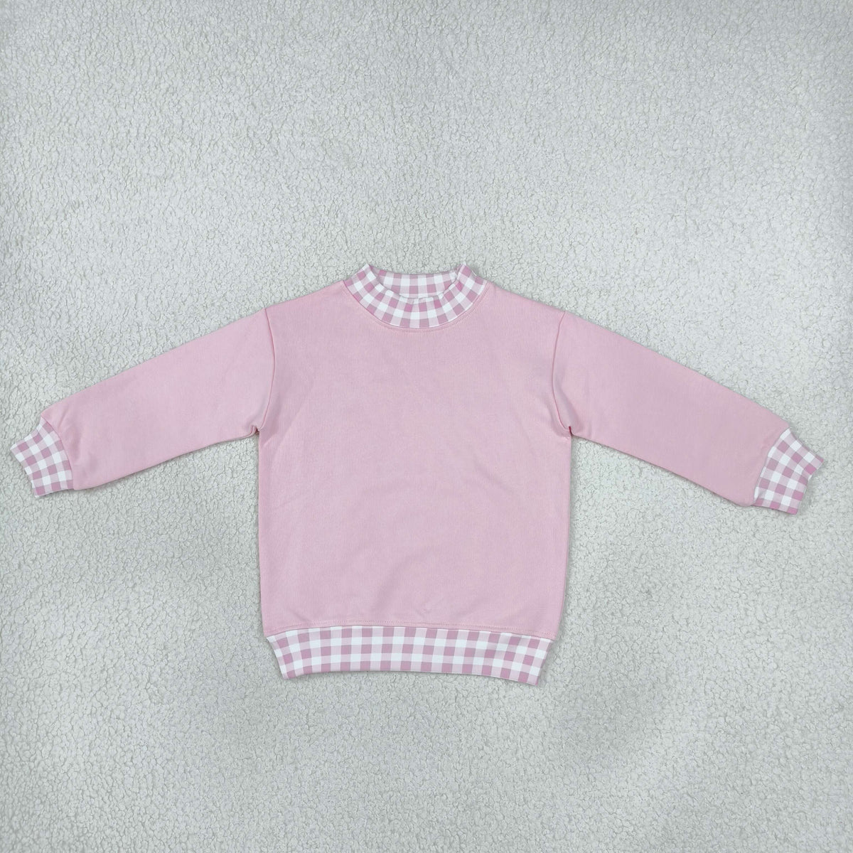 Baby Girls Kids Long Sleeves Light Pink Pullover Shirt Tops Cotton Clothes RTS