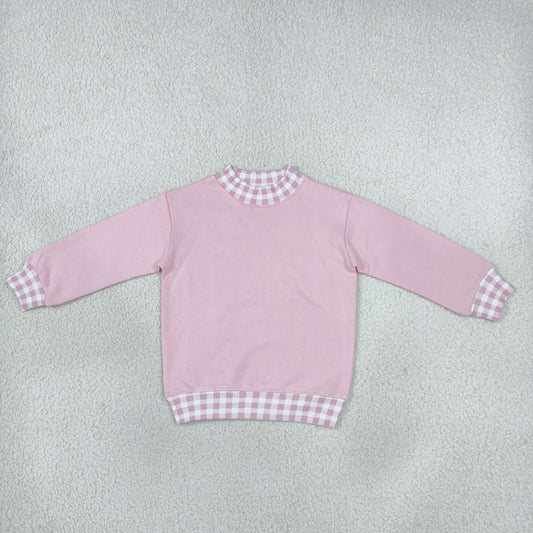 Baby Girls Kids Long Sleeves Light Pink Pullover Shirt  Sweatshirt Cotton Clothes RTS