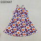 Baby Girls Kids Straps Purple Orange Leopard Team Yoga Active Shorts Knee Length Dress RTS