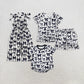 Baby Girl Black Bows Sibling Jumpsuit Pajamas Set Clothes RTS
