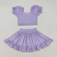 Baby Girl Purple Shirt Tops Skirt Yoga Active Wear Clothes Set RTS