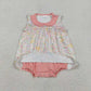 Sibling Baby Girls Kids Sleeveless Flower Romper Knee Length Dress RTS