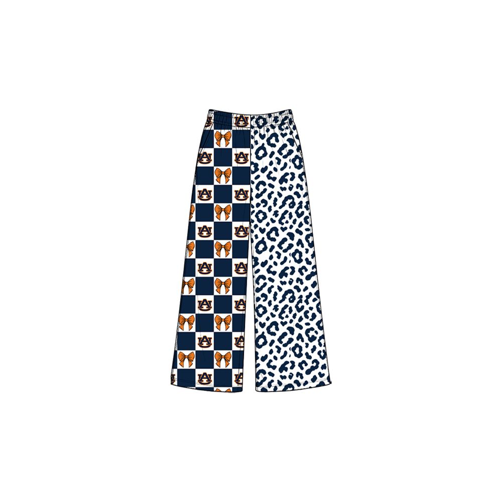 ( Moq 5 ) Baby Girls Kids Bows Navy Leopard Pants Bottoms Team Clothes