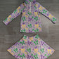 ( No moq ) Preorder Baby Girls Kids Masks Bows Zip Shirt Skirt Shorts Set Mardi Gras Yoga Clothes
