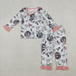 Baby Girl Long Sleeves Happy New Year Bows Shirt Pants Pajamas Set RTS