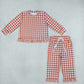 Sibling Baby Girls Kids Long Sleeves Plaid Shirts Pockets Pants Sets Clothes RTS
