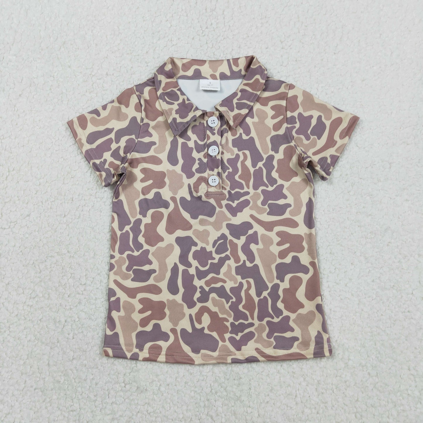 Baby Boys Short Sleeves Southern Camo Print Buttons Polo Shirt Tops RTS