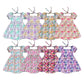( Moq 5 Each Style ) Sibling Baby Girls Kids Short Sleeves Flower Bows Summer Knee Length Dresses