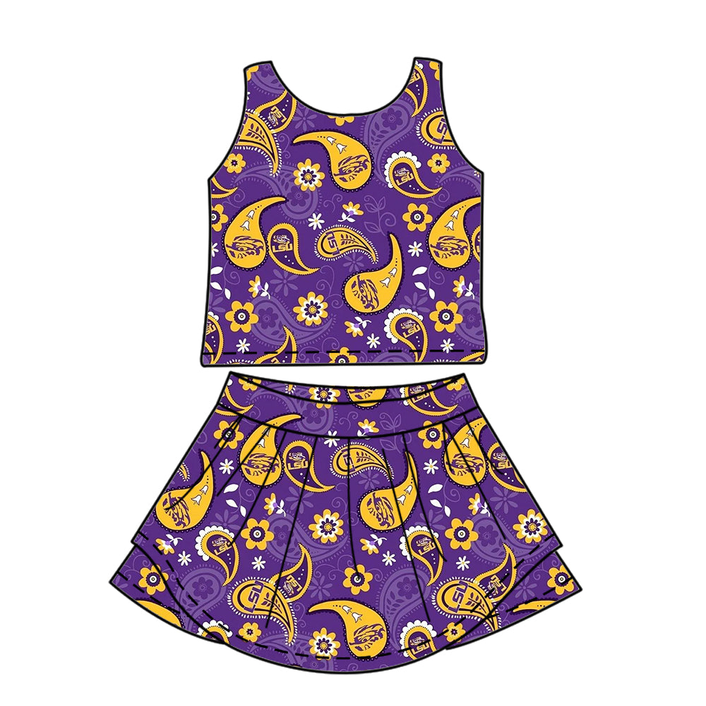 ( Moq 5 each style ) Baby Girl Toddler Purple Team Sibling Dress Set