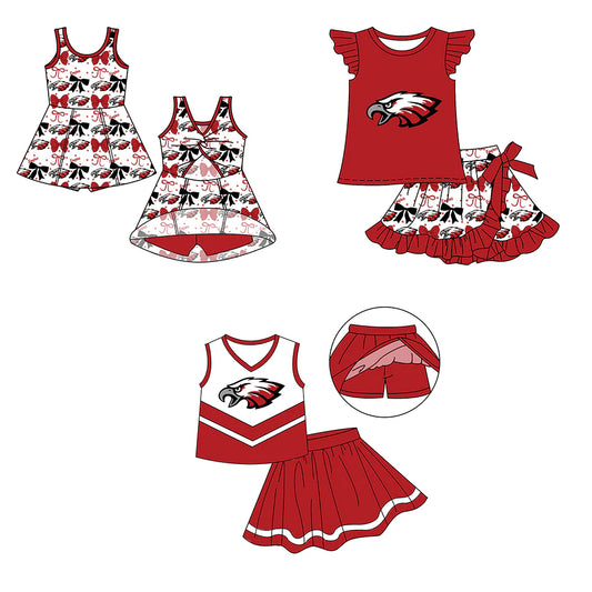 ( Moq 5 each style ) Baby Girl Summer Team Cheer Sibling Bows Dress Set 7.18
