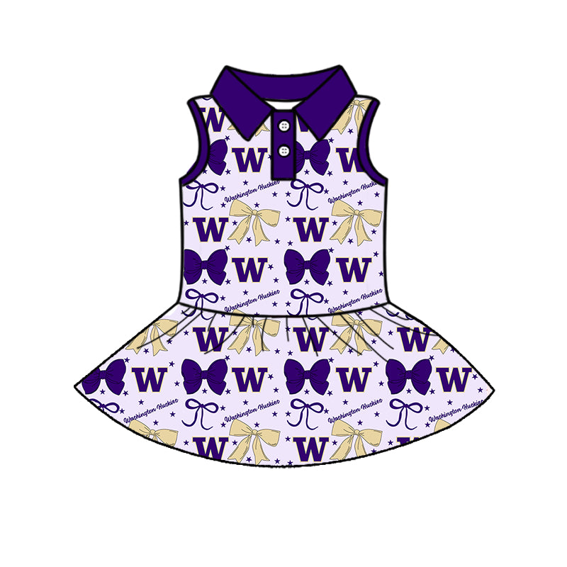 ( Moq 5 each style ) Baby Girl Toddler W Team Bows ‌Sibling Dress Set