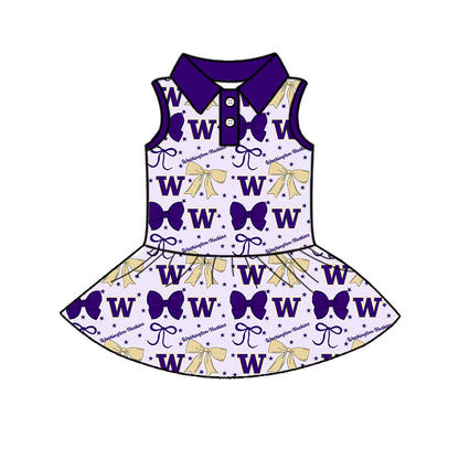 ( Moq 5 each style ) Baby Girl Toddler W Team Bows ‌Sibling Dress Set