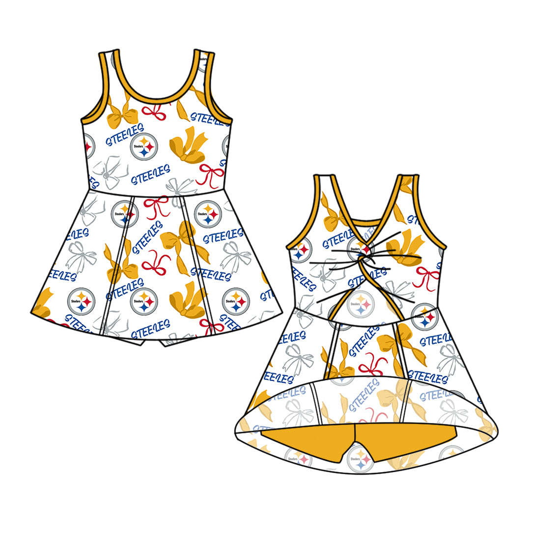 ( Moq 5 Each Style ) Baby Girls Toddler Bows Team Sibling Shorts Dresses Set Summer Clothes