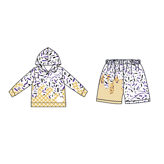 ( Moq 5 each style ) Baby Boy Summer Team Sibling Purple Drip Shorts Shirt 7.19