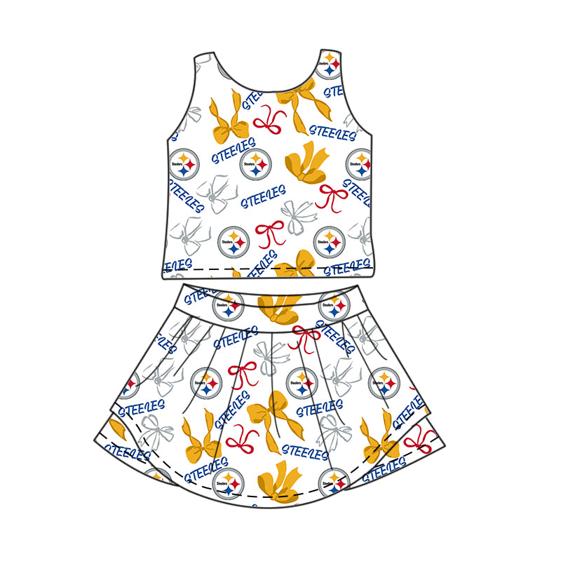 ( Moq 5 Each Style ) Baby Girls Toddler Bows Team Sibling Shorts Dresses Set Summer Clothes