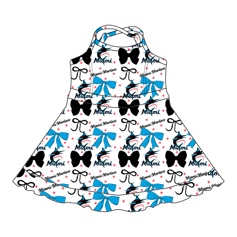( Moq 5 each style ) Baby Boy Girl Toddler Team Cats Bows ‌Sibling Dress Set